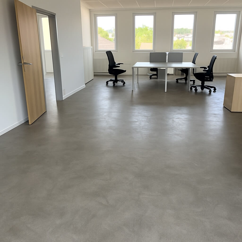 Résine Industrie Lorraine - Pose de sols en béton ciré taloché dans le secteur tertiaire